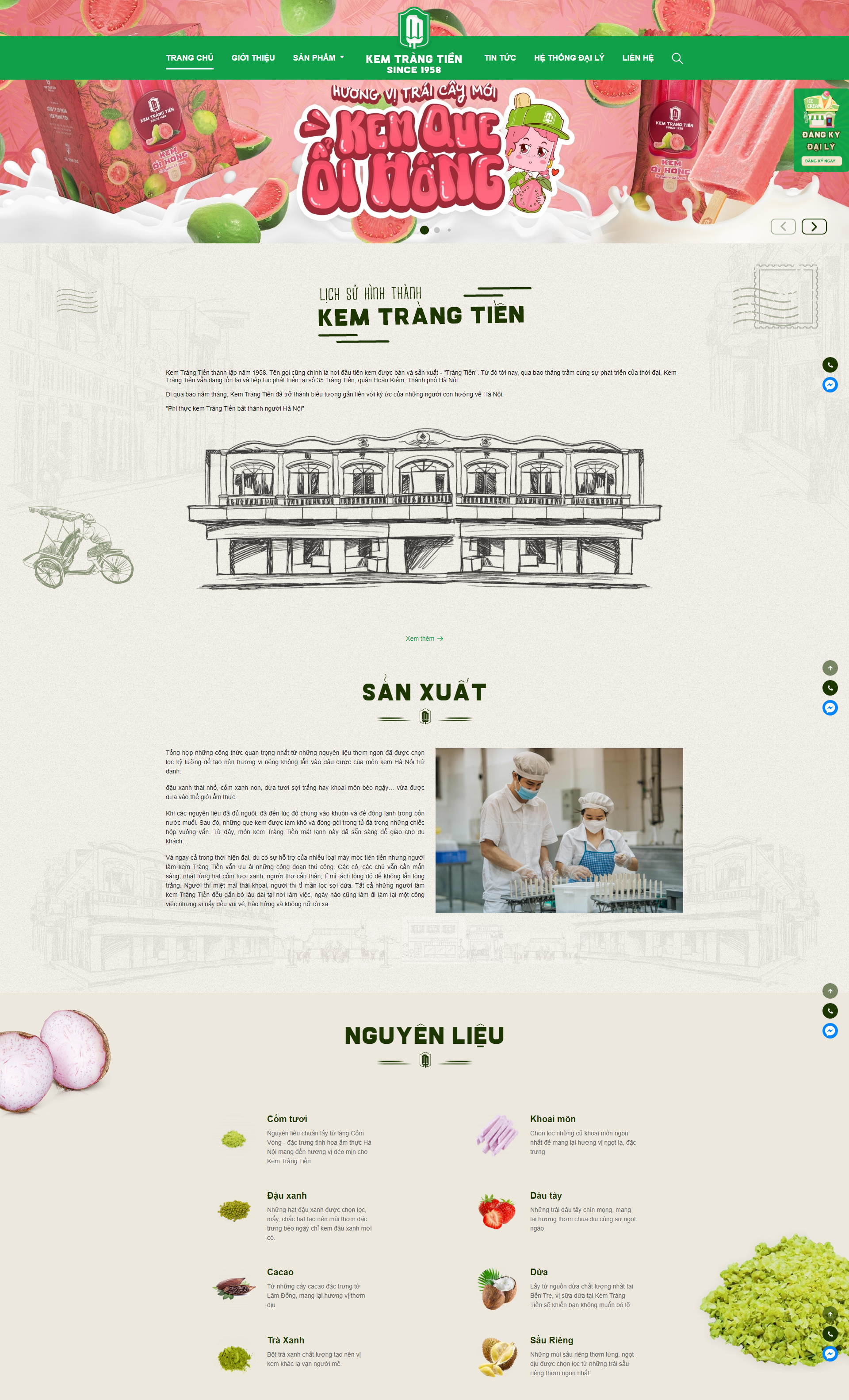 Mẫu thiết kế website bán kem tươi